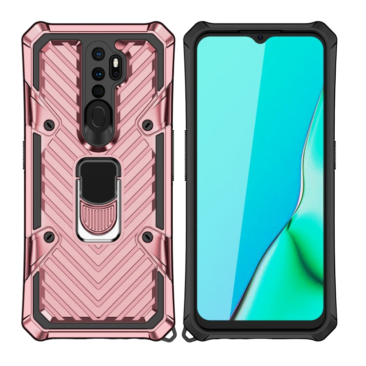 For OPPO A9 (2020) Cool Armor PC + TPU Shockproof Case with 360 Degree Rotation Ring Holder