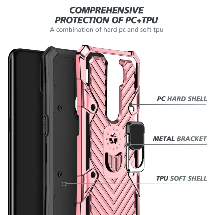 For OPPO A9 (2020) Cool Armor PC + TPU Shockproof Case with 360 Degree Rotation Ring Holder