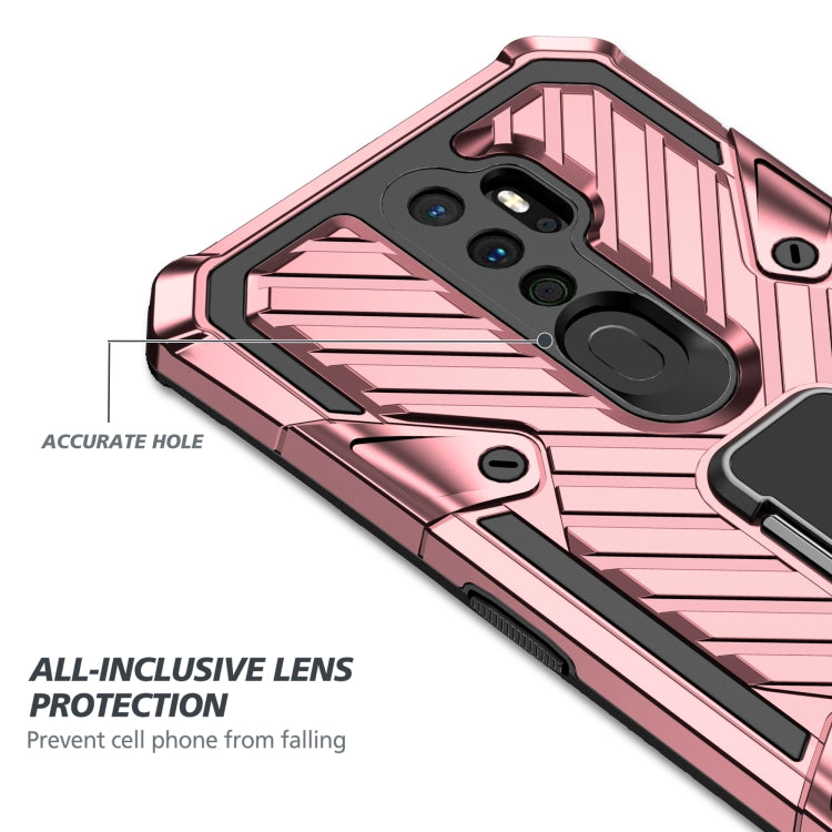 For OPPO A9 (2020) Cool Armor PC + TPU Shockproof Case with 360 Degree Rotation Ring Holder