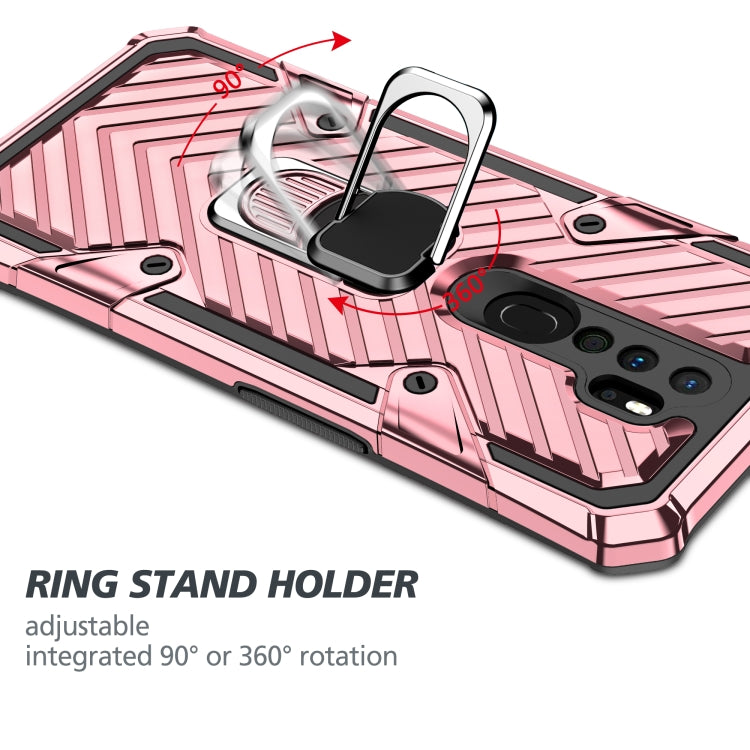 For OPPO A9 (2020) Cool Armor PC + TPU Shockproof Case with 360 Degree Rotation Ring Holder