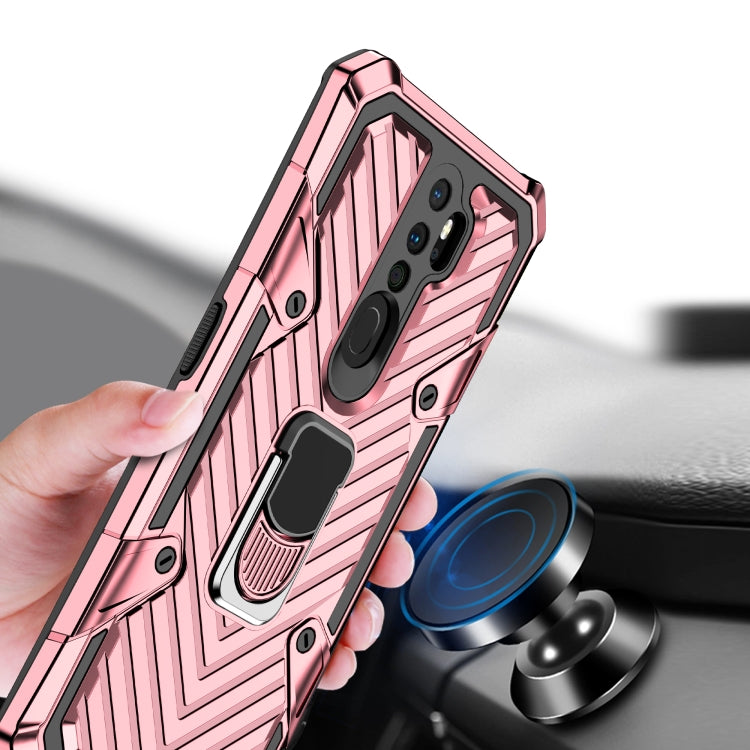 For OPPO A9 (2020) Cool Armor PC + TPU Shockproof Case with 360 Degree Rotation Ring Holder