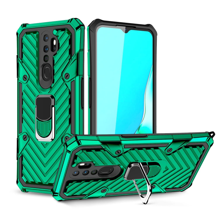 For OPPO A9 (2020) Cool Armor PC + TPU Shockproof Case with 360 Degree Rotation Ring Holder