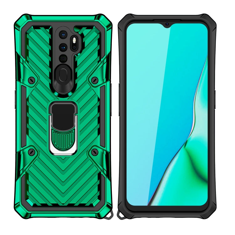 For OPPO A9 (2020) Cool Armor PC + TPU Shockproof Case with 360 Degree Rotation Ring Holder