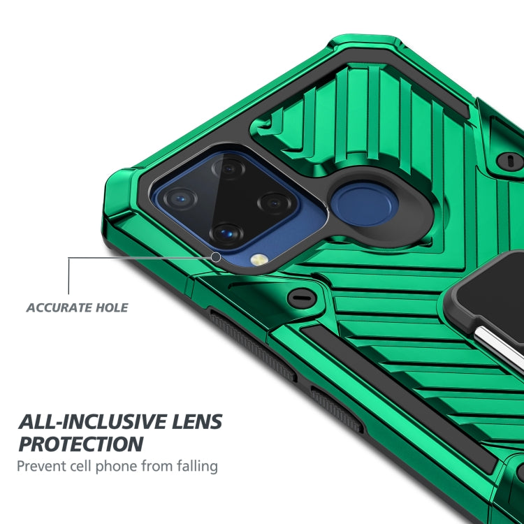 For OPPO A9 (2020) Cool Armor PC + TPU Shockproof Case with 360 Degree Rotation Ring Holder