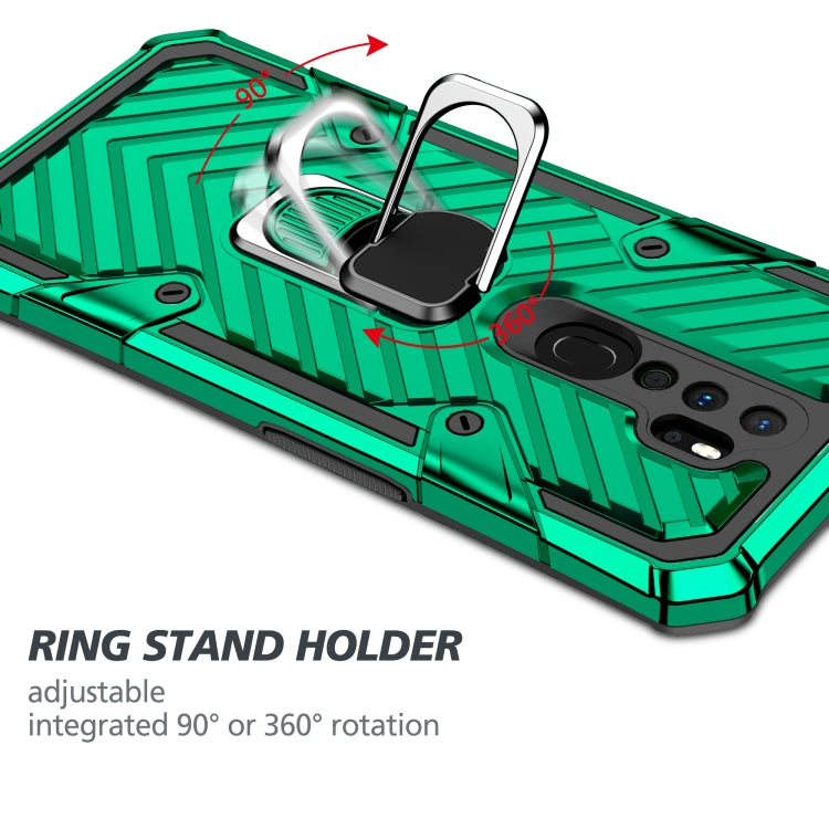 For OPPO A9 (2020) Cool Armor PC + TPU Shockproof Case with 360 Degree Rotation Ring Holder