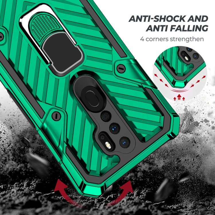 For OPPO A9 (2020) Cool Armor PC + TPU Shockproof Case with 360 Degree Rotation Ring Holder