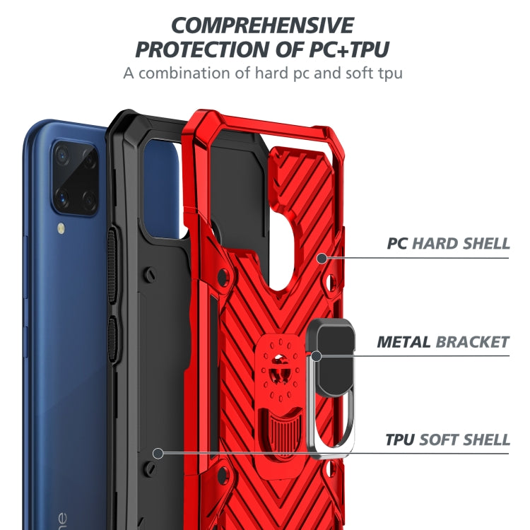 For OPPO Realme C15 Cool Armor PC + TPU Shockproof Case with 360 Degree Rotation Ring Holder