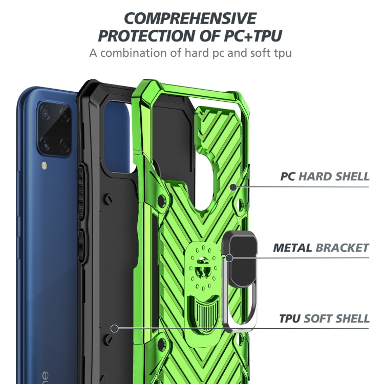 For OPPO Realme C15 Cool Armor PC + TPU Shockproof Case with 360 Degree Rotation Ring Holder
