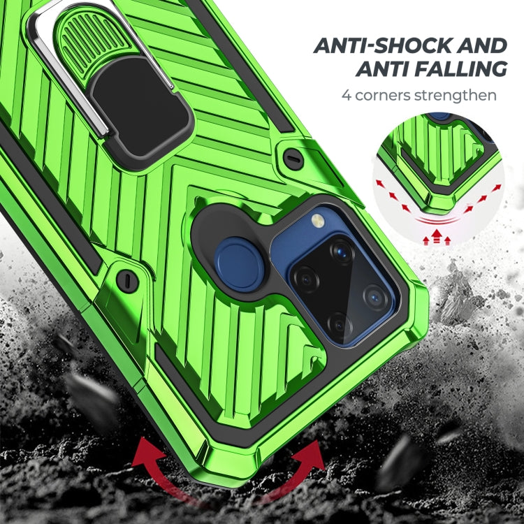 For OPPO Realme C15 Cool Armor PC + TPU Shockproof Case with 360 Degree Rotation Ring Holder