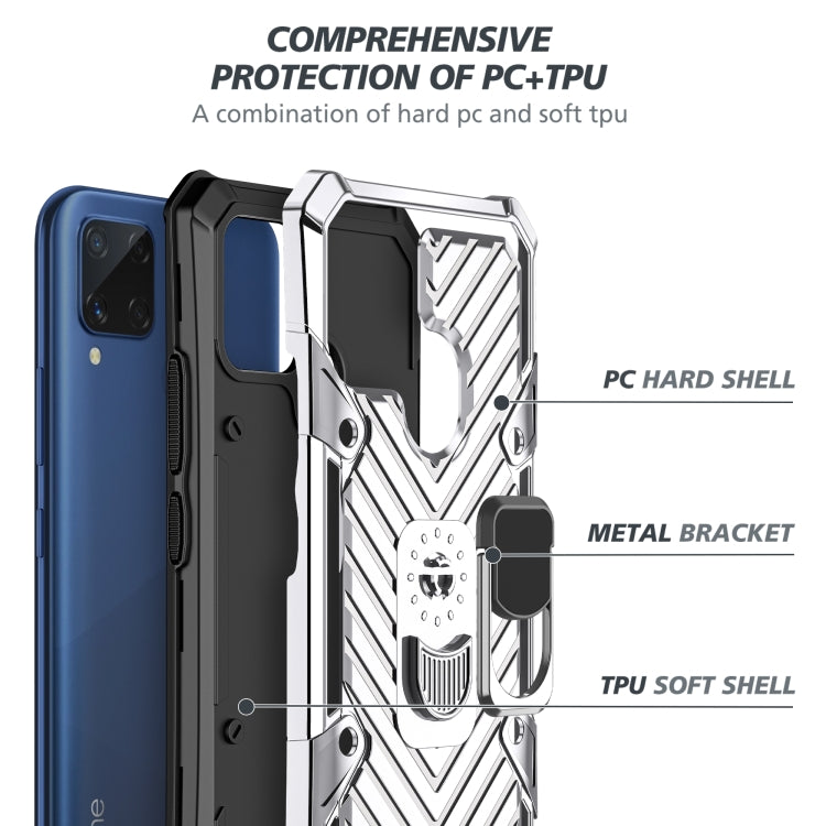 For OPPO Realme C15 Cool Armor PC + TPU Shockproof Case with 360 Degree Rotation Ring Holder