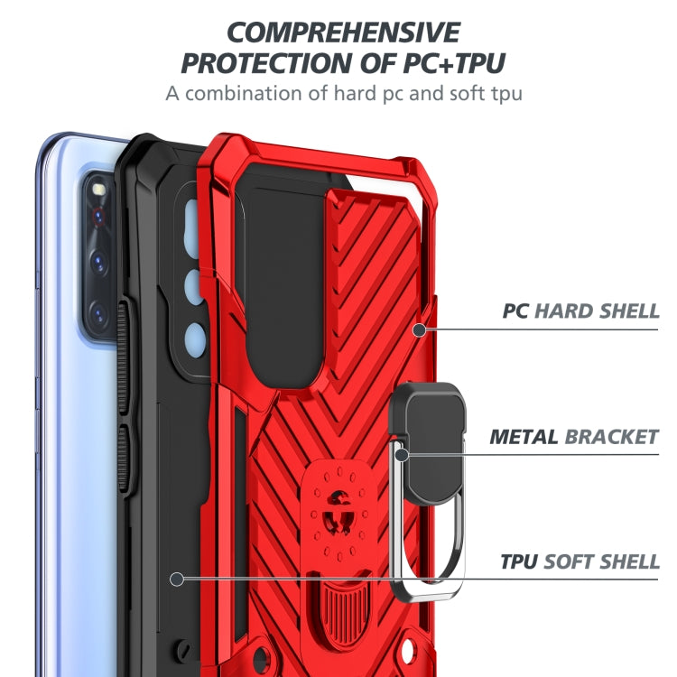 For Vivo V19 Cool Armor PC + TPU Shockproof Case with 360 Degree Rotation Ring Holder