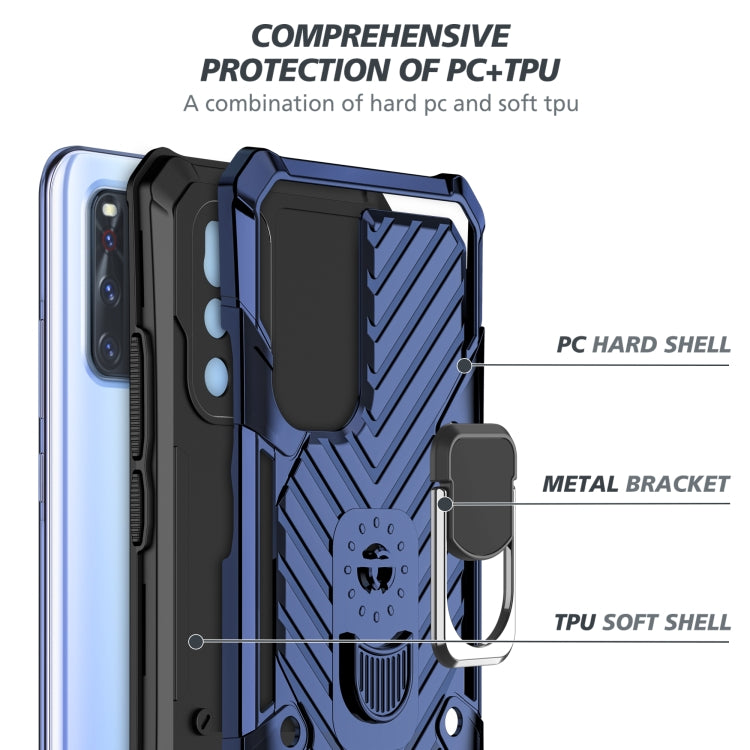 For Vivo V19 Cool Armor PC + TPU Shockproof Case with 360 Degree Rotation Ring Holder