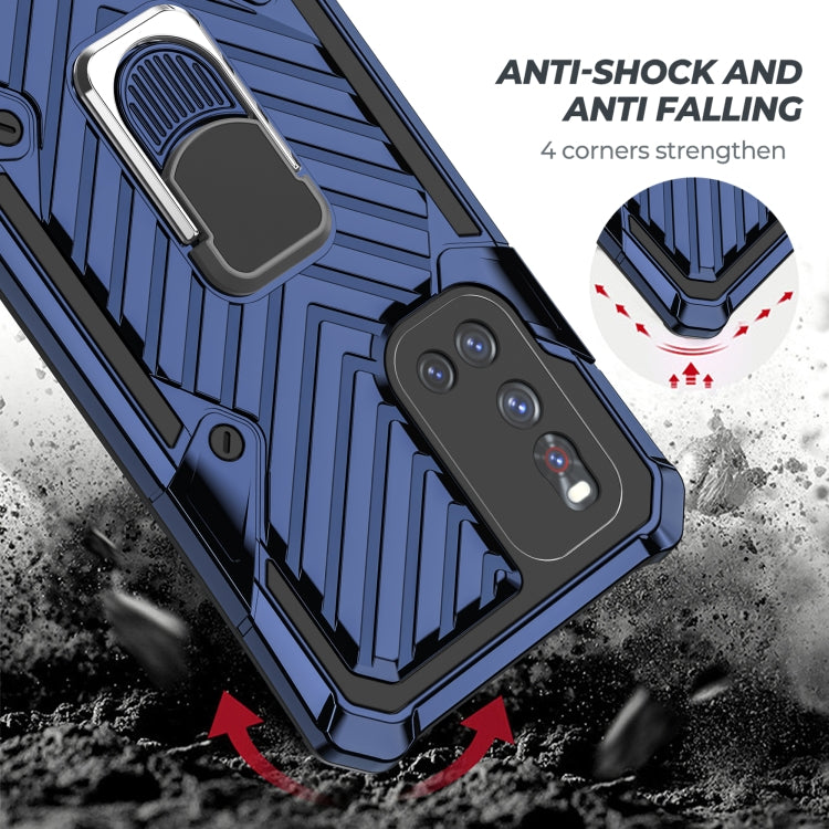 For Vivo V19 Cool Armor PC + TPU Shockproof Case with 360 Degree Rotation Ring Holder
