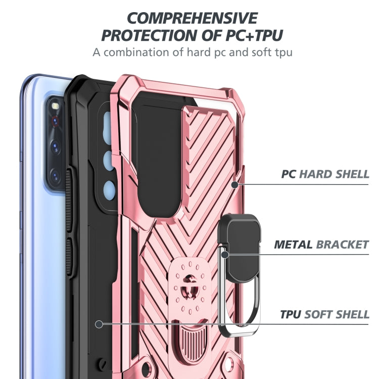 For Vivo V19 Cool Armor PC + TPU Shockproof Case with 360 Degree Rotation Ring Holder