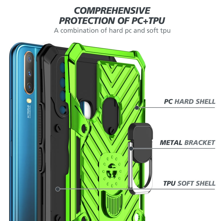 For Vivo Y17 Cool Armor PC + TPU Shockproof Case with 360 Degree Rotation Ring Holder