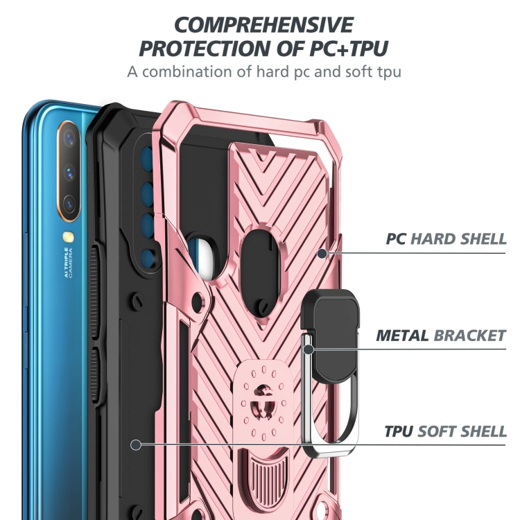 For Vivo Y17 Cool Armor PC + TPU Shockproof Case with 360 Degree Rotation Ring Holder