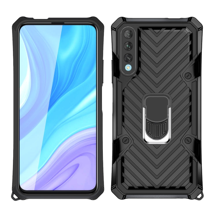 For Huawei Y9s Cool Armor PC + TPU Shockproof Case with 360 Degree Rotation Ring Holder