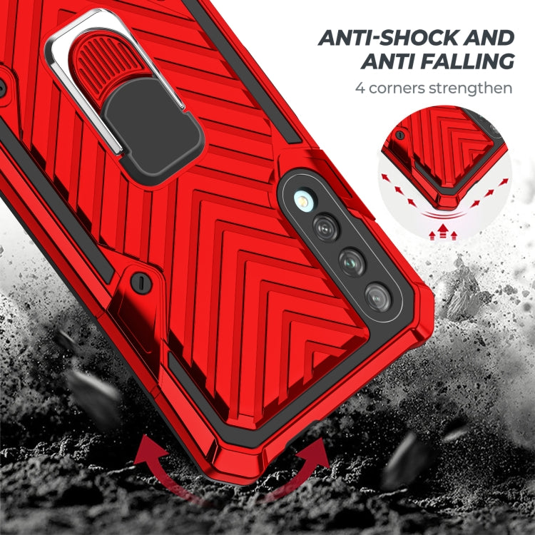 For Huawei Y9s Cool Armor PC + TPU Shockproof Case with 360 Degree Rotation Ring Holder