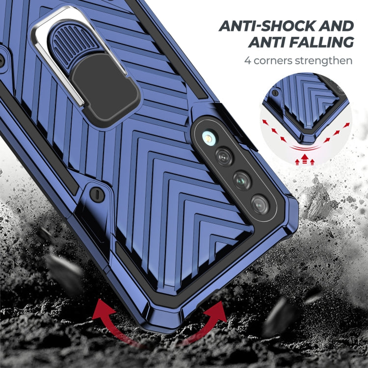 For Huawei Y9s Cool Armor PC + TPU Shockproof Case with 360 Degree Rotation Ring Holder