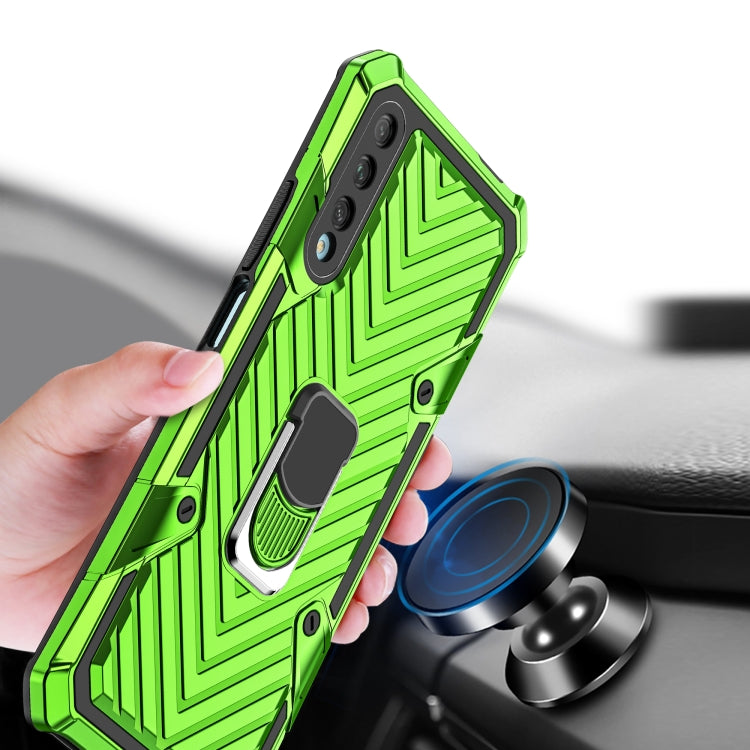 For Huawei Y9s Cool Armor PC + TPU Shockproof Case with 360 Degree Rotation Ring Holder