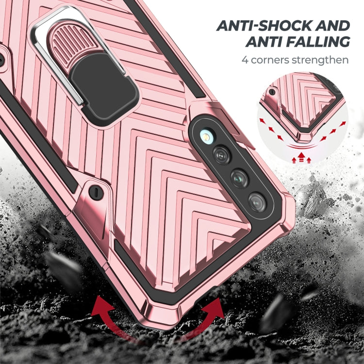For Huawei Y9s Cool Armor PC + TPU Shockproof Case with 360 Degree Rotation Ring Holder