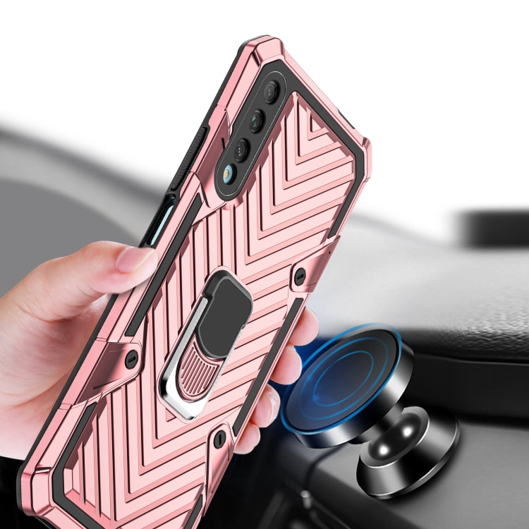 For Huawei Y9s Cool Armor PC + TPU Shockproof Case with 360 Degree Rotation Ring Holder