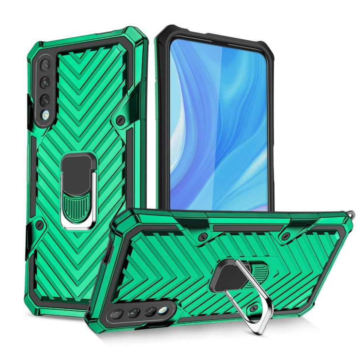 For Huawei Y9s Cool Armor PC + TPU Shockproof Case with 360 Degree Rotation Ring Holder