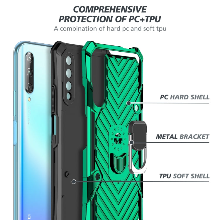 For Huawei Y9s Cool Armor PC + TPU Shockproof Case with 360 Degree Rotation Ring Holder