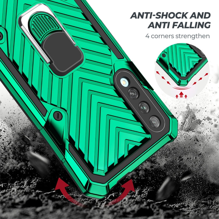 For Huawei Y9s Cool Armor PC + TPU Shockproof Case with 360 Degree Rotation Ring Holder