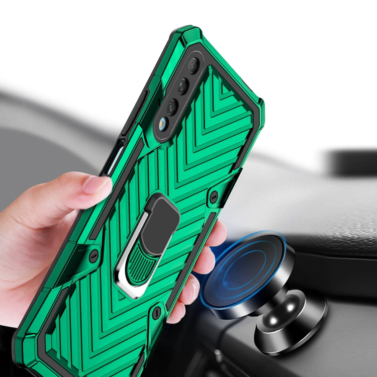 For Huawei Y9s Cool Armor PC + TPU Shockproof Case with 360 Degree Rotation Ring Holder