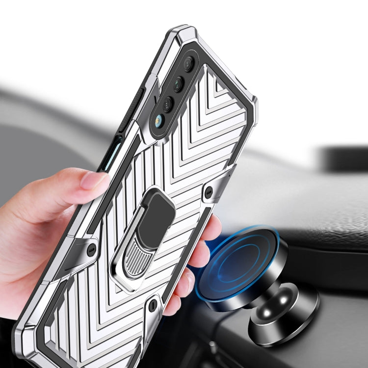 For Huawei Y9s Cool Armor PC + TPU Shockproof Case with 360 Degree Rotation Ring Holder
