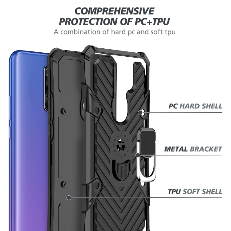 For Xiaomi Redmi 9 Cool Armor PC + TPU Shockproof Case with 360 Degree Rotation Ring Holder