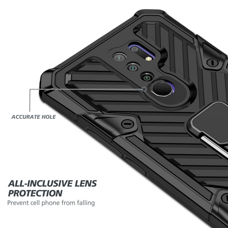 For Xiaomi Redmi 9 Cool Armor PC + TPU Shockproof Case with 360 Degree Rotation Ring Holder