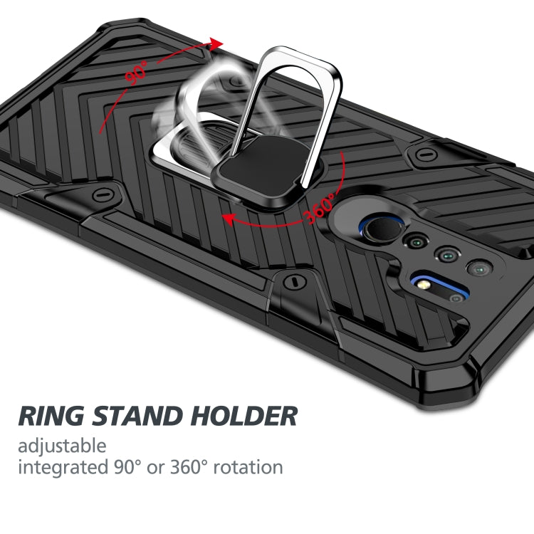 For Xiaomi Redmi 9 Cool Armor PC + TPU Shockproof Case with 360 Degree Rotation Ring Holder
