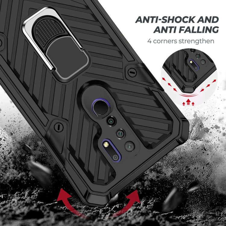 For Xiaomi Redmi 9 Cool Armor PC + TPU Shockproof Case with 360 Degree Rotation Ring Holder