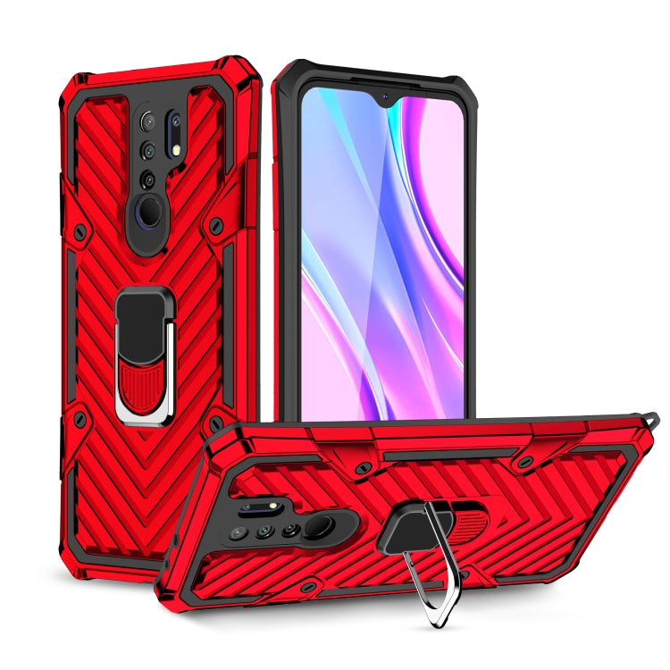 For Xiaomi Redmi 9 Cool Armor PC + TPU Shockproof Case with 360 Degree Rotation Ring Holder