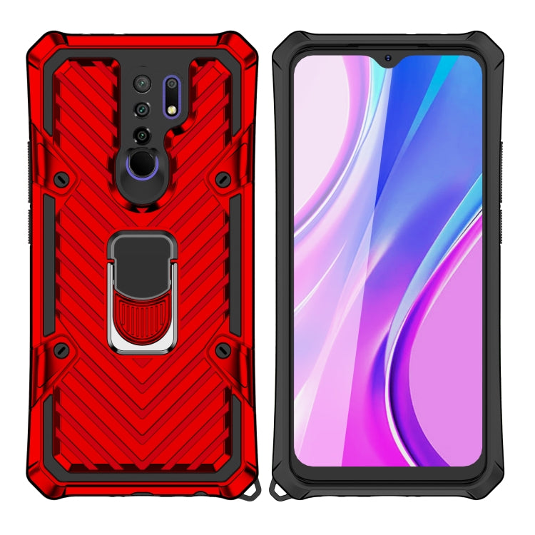 For Xiaomi Redmi 9 Cool Armor PC + TPU Shockproof Case with 360 Degree Rotation Ring Holder