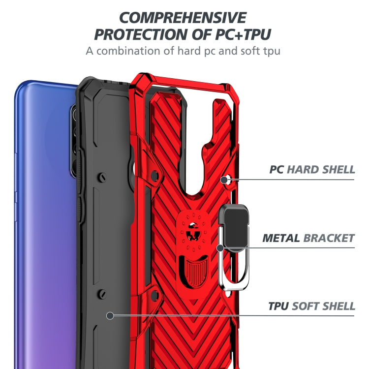 For Xiaomi Redmi 9 Cool Armor PC + TPU Shockproof Case with 360 Degree Rotation Ring Holder