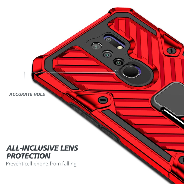For Xiaomi Redmi 9 Cool Armor PC + TPU Shockproof Case with 360 Degree Rotation Ring Holder