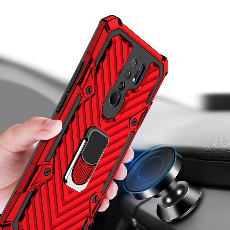 For Xiaomi Redmi 9 Cool Armor PC + TPU Shockproof Case with 360 Degree Rotation Ring Holder