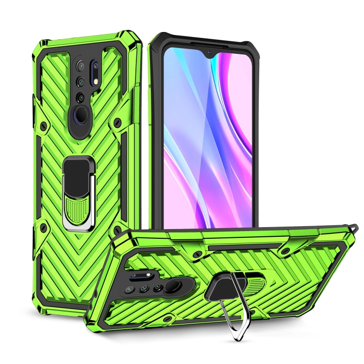 For Xiaomi Redmi 9 Cool Armor PC + TPU Shockproof Case with 360 Degree Rotation Ring Holder