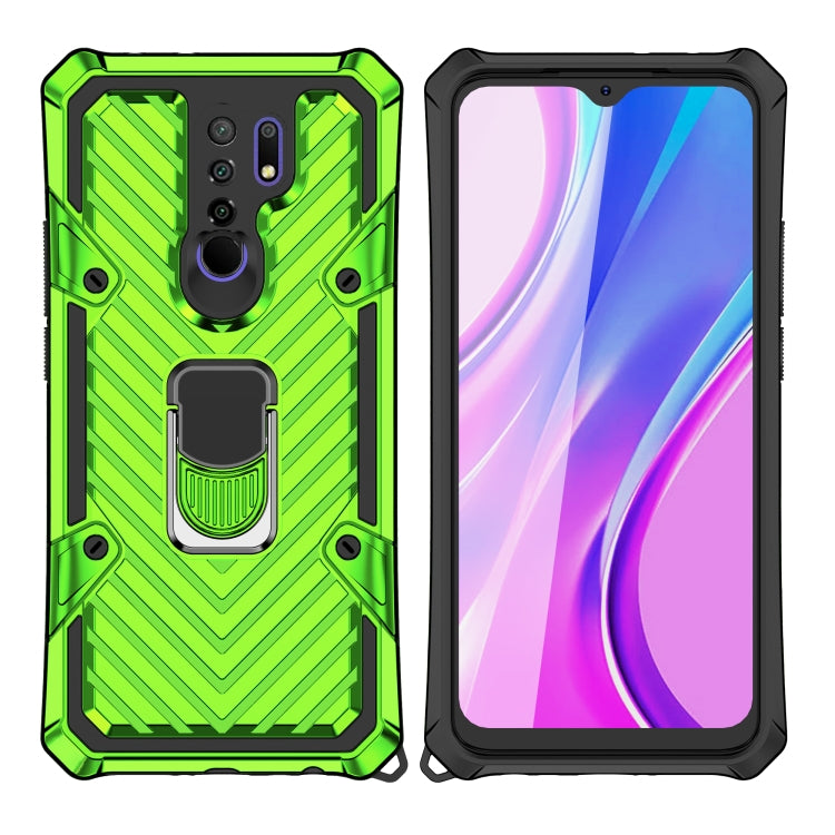 For Xiaomi Redmi 9 Cool Armor PC + TPU Shockproof Case with 360 Degree Rotation Ring Holder