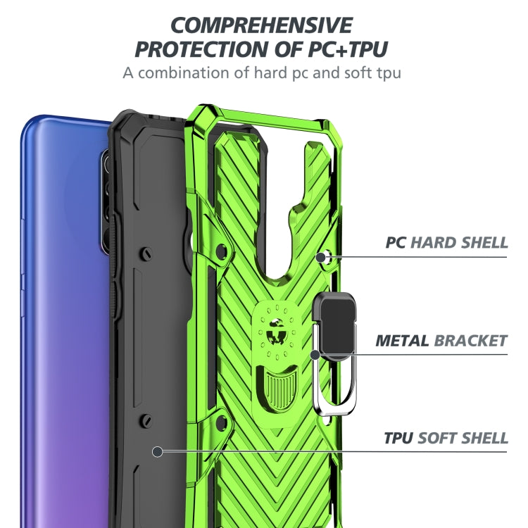 For Xiaomi Redmi 9 Cool Armor PC + TPU Shockproof Case with 360 Degree Rotation Ring Holder