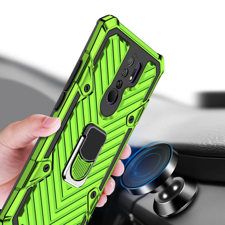 For Xiaomi Redmi 9 Cool Armor PC + TPU Shockproof Case with 360 Degree Rotation Ring Holder