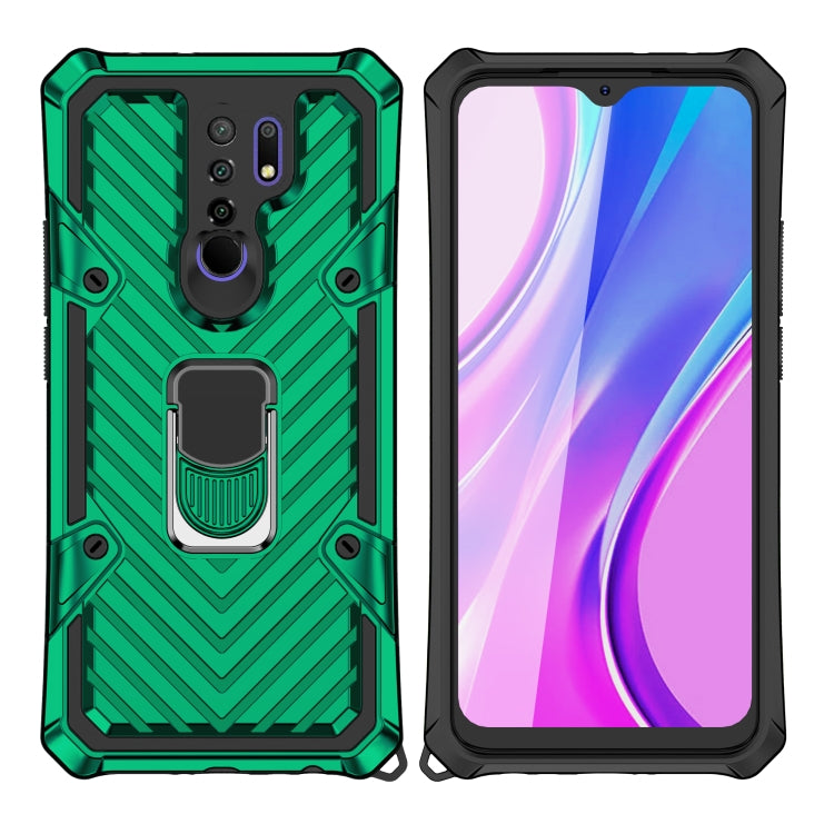 For Xiaomi Redmi 9 Cool Armor PC + TPU Shockproof Case with 360 Degree Rotation Ring Holder