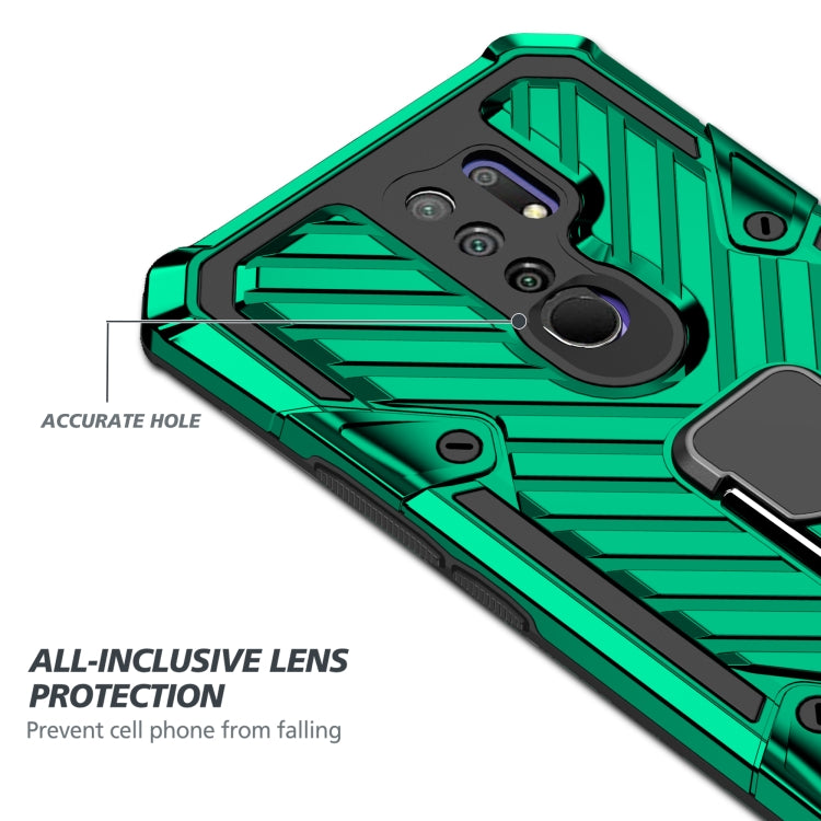 For Xiaomi Redmi 9 Cool Armor PC + TPU Shockproof Case with 360 Degree Rotation Ring Holder