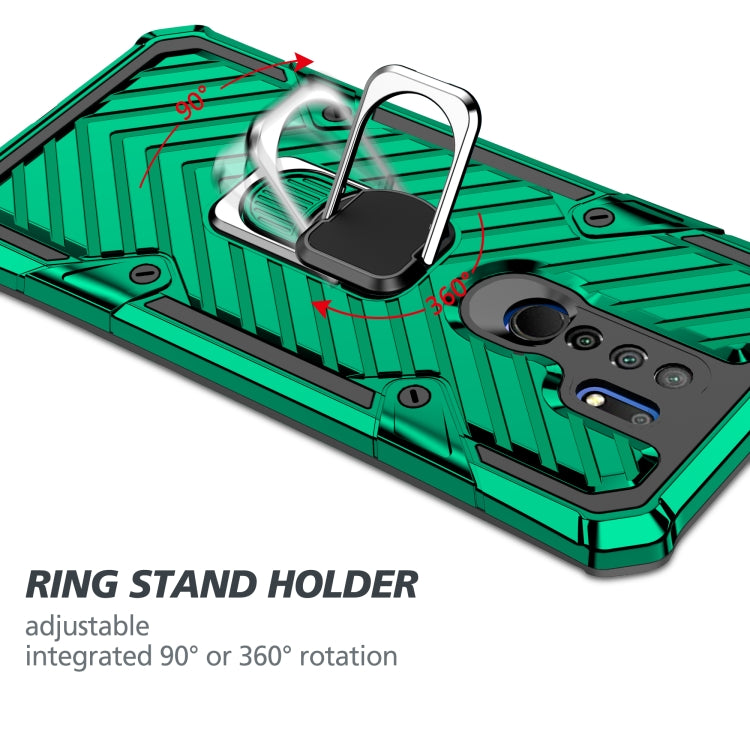 For Xiaomi Redmi 9 Cool Armor PC + TPU Shockproof Case with 360 Degree Rotation Ring Holder