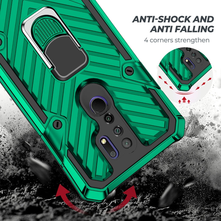For Xiaomi Redmi 9 Cool Armor PC + TPU Shockproof Case with 360 Degree Rotation Ring Holder