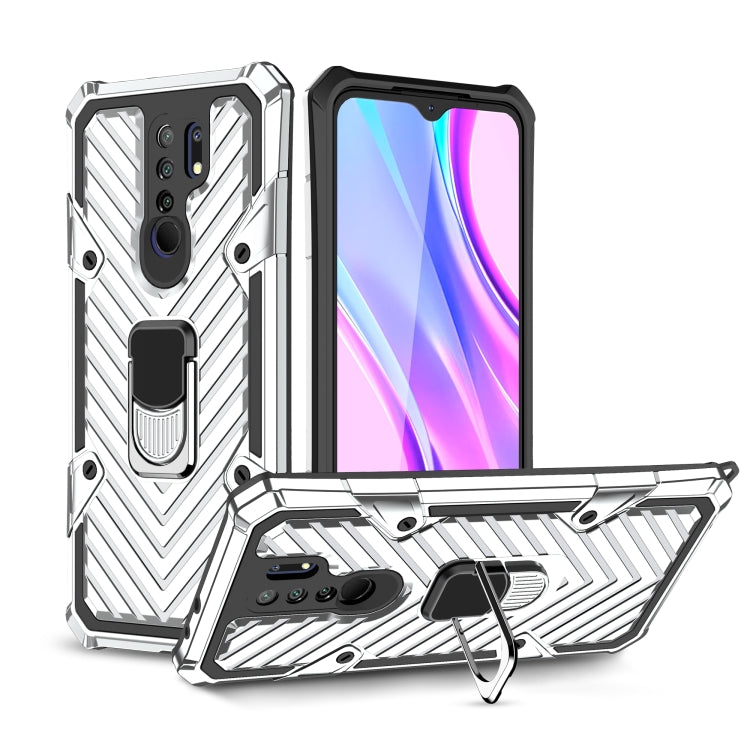 For Xiaomi Redmi 9 Cool Armor PC + TPU Shockproof Case with 360 Degree Rotation Ring Holder