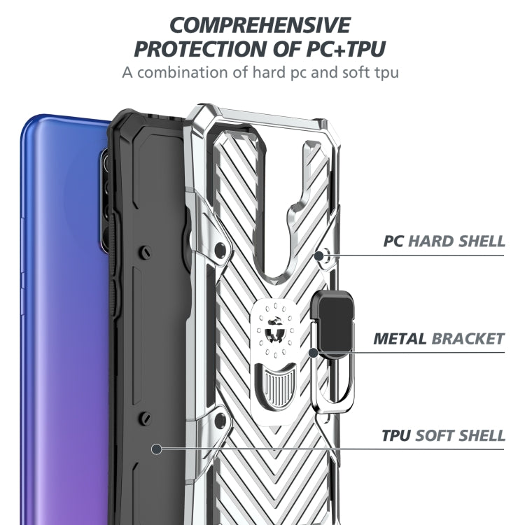 For Xiaomi Redmi 9 Cool Armor PC + TPU Shockproof Case with 360 Degree Rotation Ring Holder